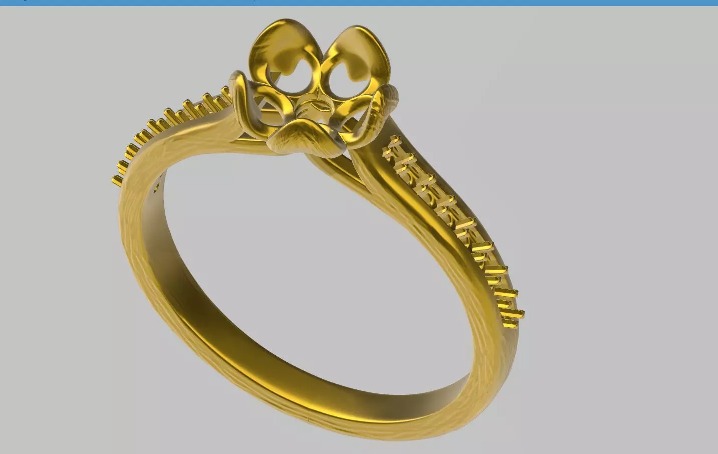 petal textured diamond ring stl verified 3D print model_0