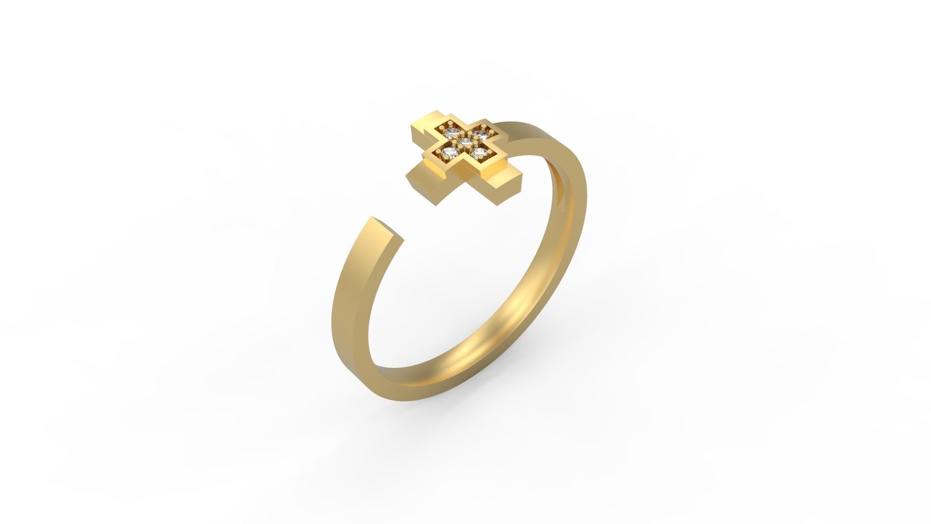 Cross Band Ring  3D print model_1