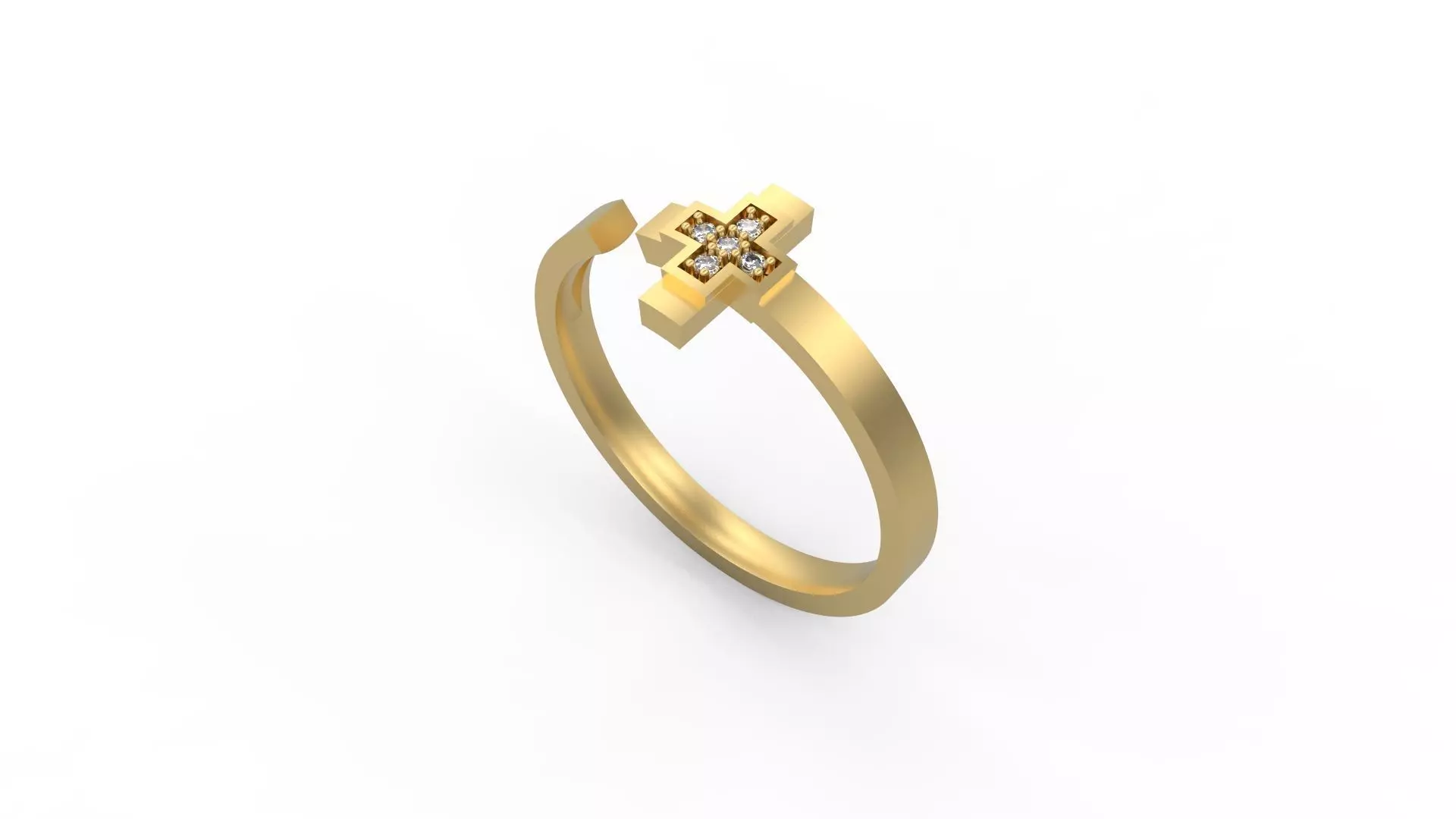 Cross Band Ring  3D print model_0