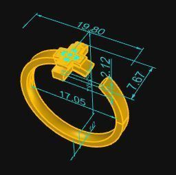 Cross Band Ring  3D print model_8