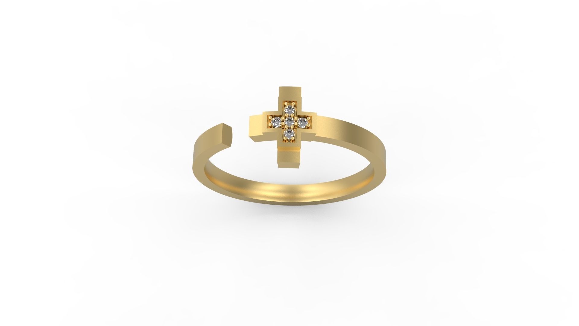 Cross Band Ring  3D print model_4