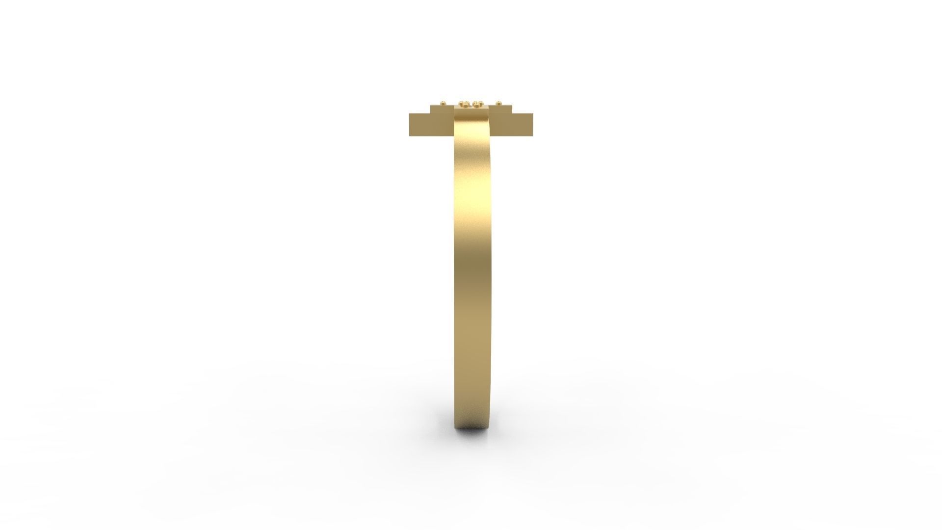 Cross Band Ring  3D print model_3