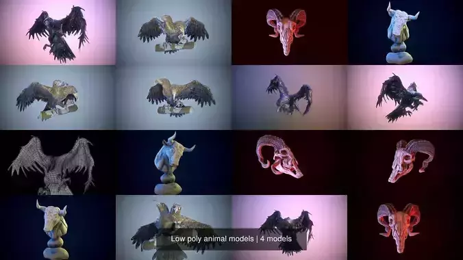 Low poly animal models 3D Model Collection