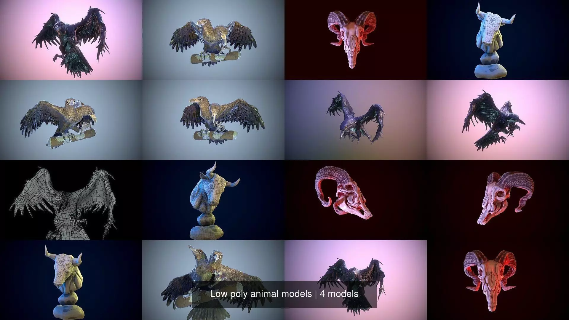 Low poly animal models 3D Model Collection_0