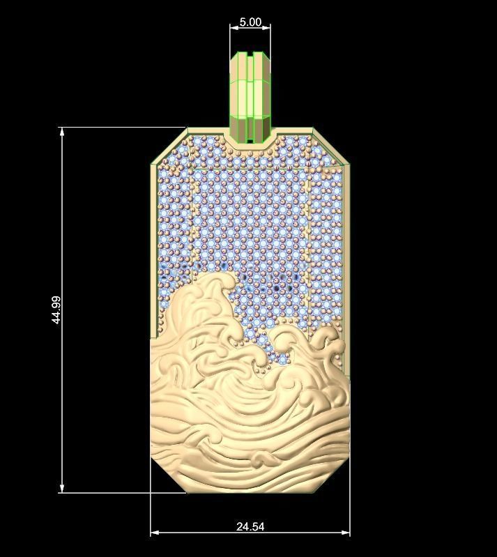 David Yurman Wave Pendant With Diamonds 3D print model_5