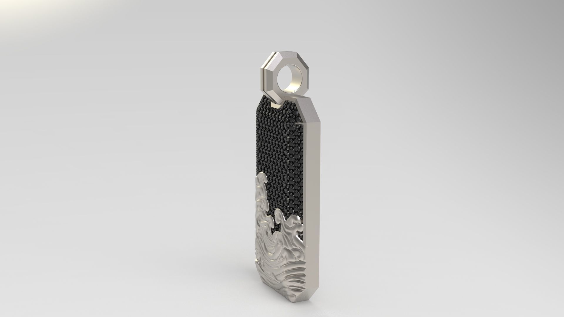 David Yurman Wave Pendant With Diamonds 3D print model_1