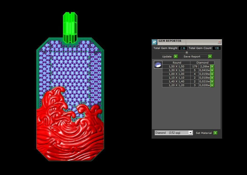 David Yurman Wave Pendant With Diamonds 3D print model_4