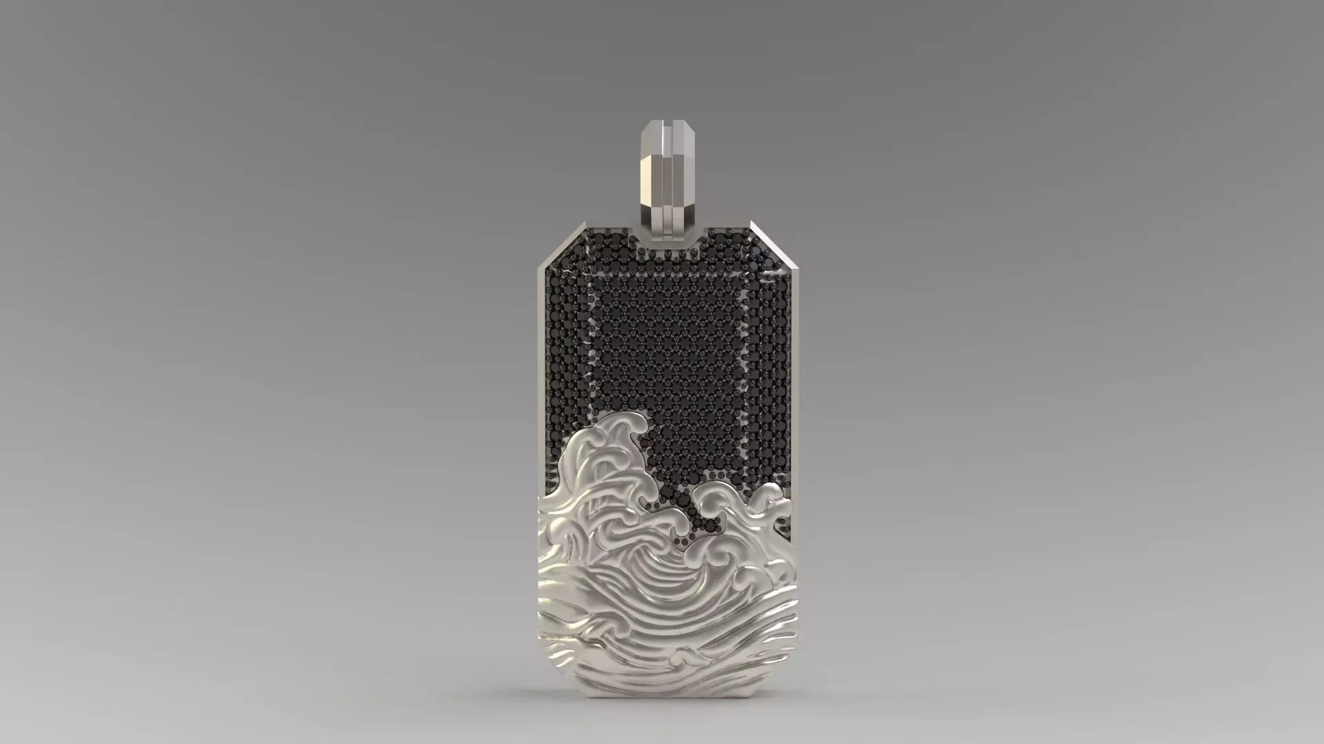 David Yurman Wave Pendant With Diamonds 3D print model_0