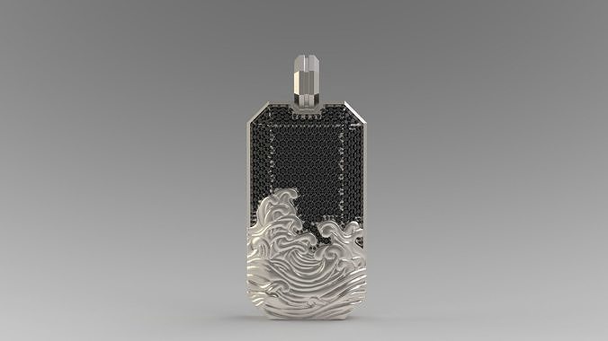 David Yurman Wave Pendant With Diamonds 3D print model