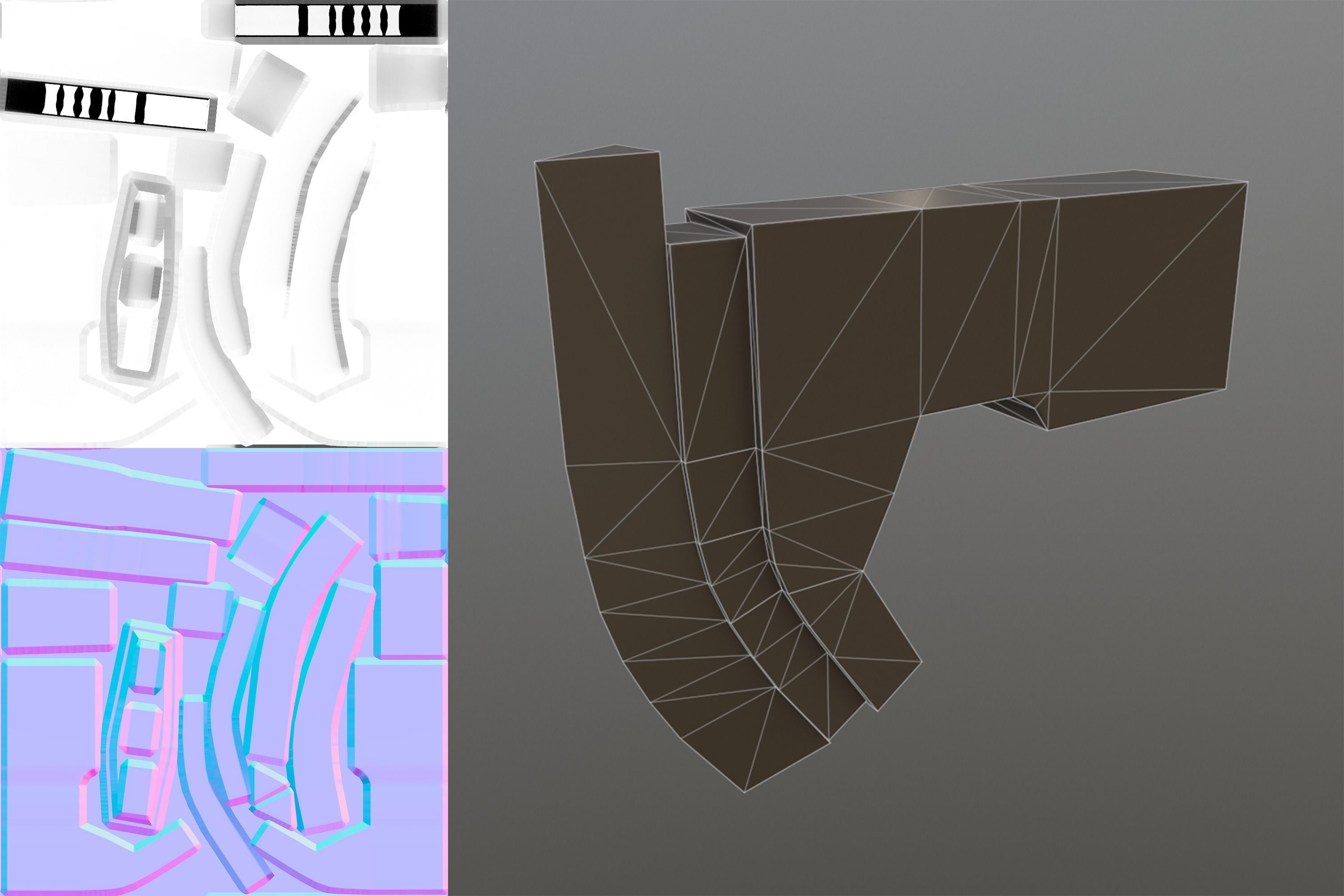 AXE GUN Low-poly 3D model_9