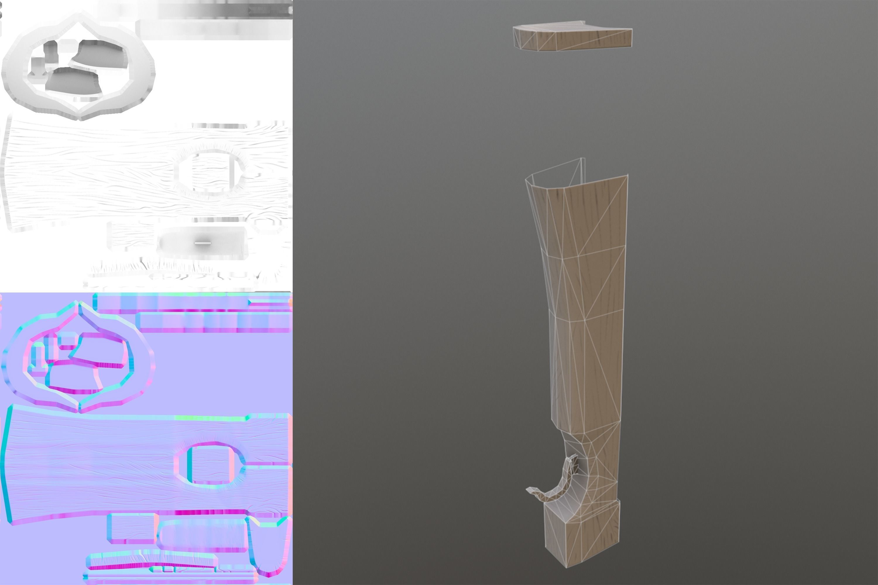 AXE GUN Low-poly 3D model_11