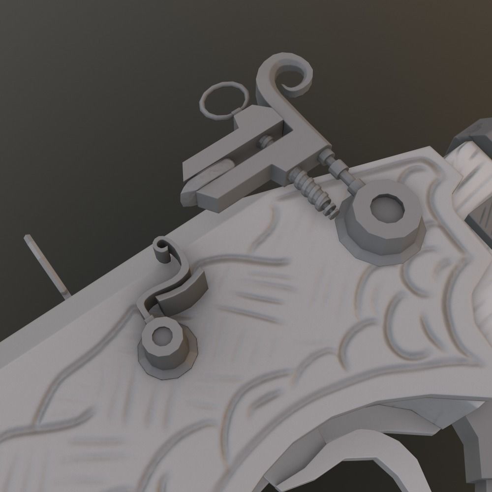 AXE GUN Low-poly 3D model_6