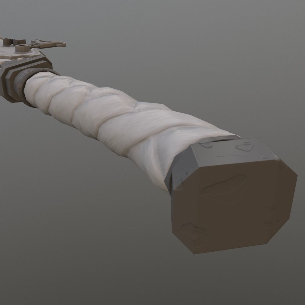 AXE GUN Low-poly 3D model_5