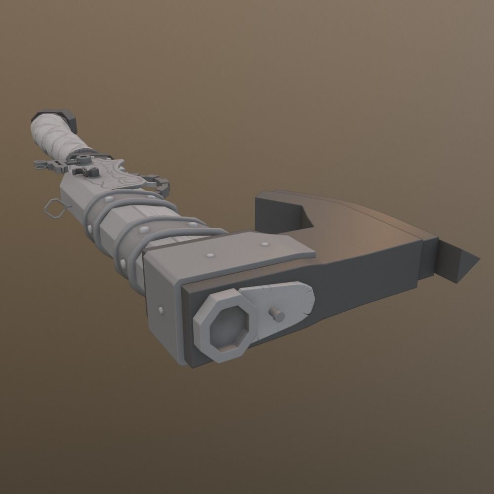 AXE GUN Low-poly 3D model_7