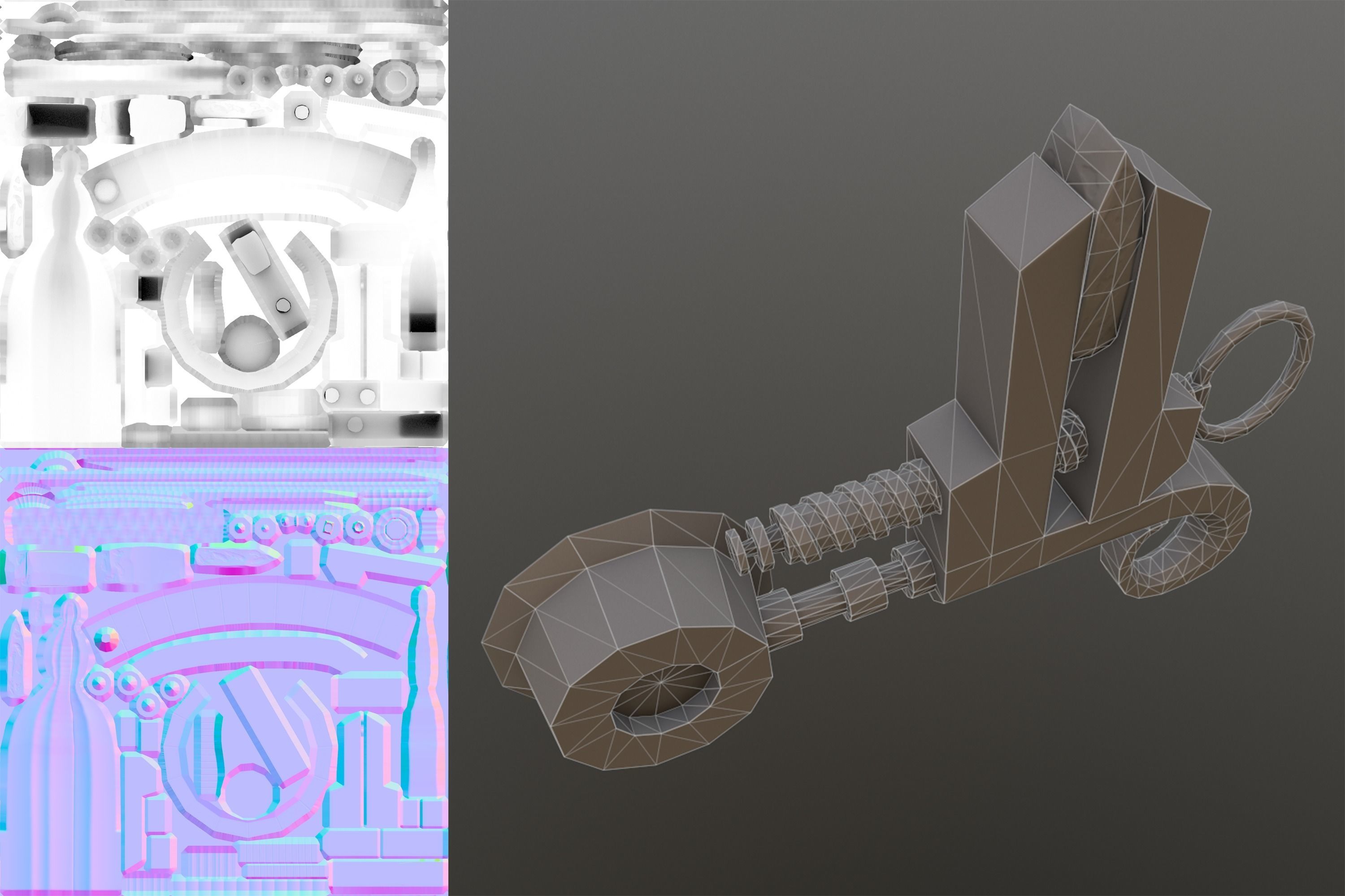 AXE GUN Low-poly 3D model_13