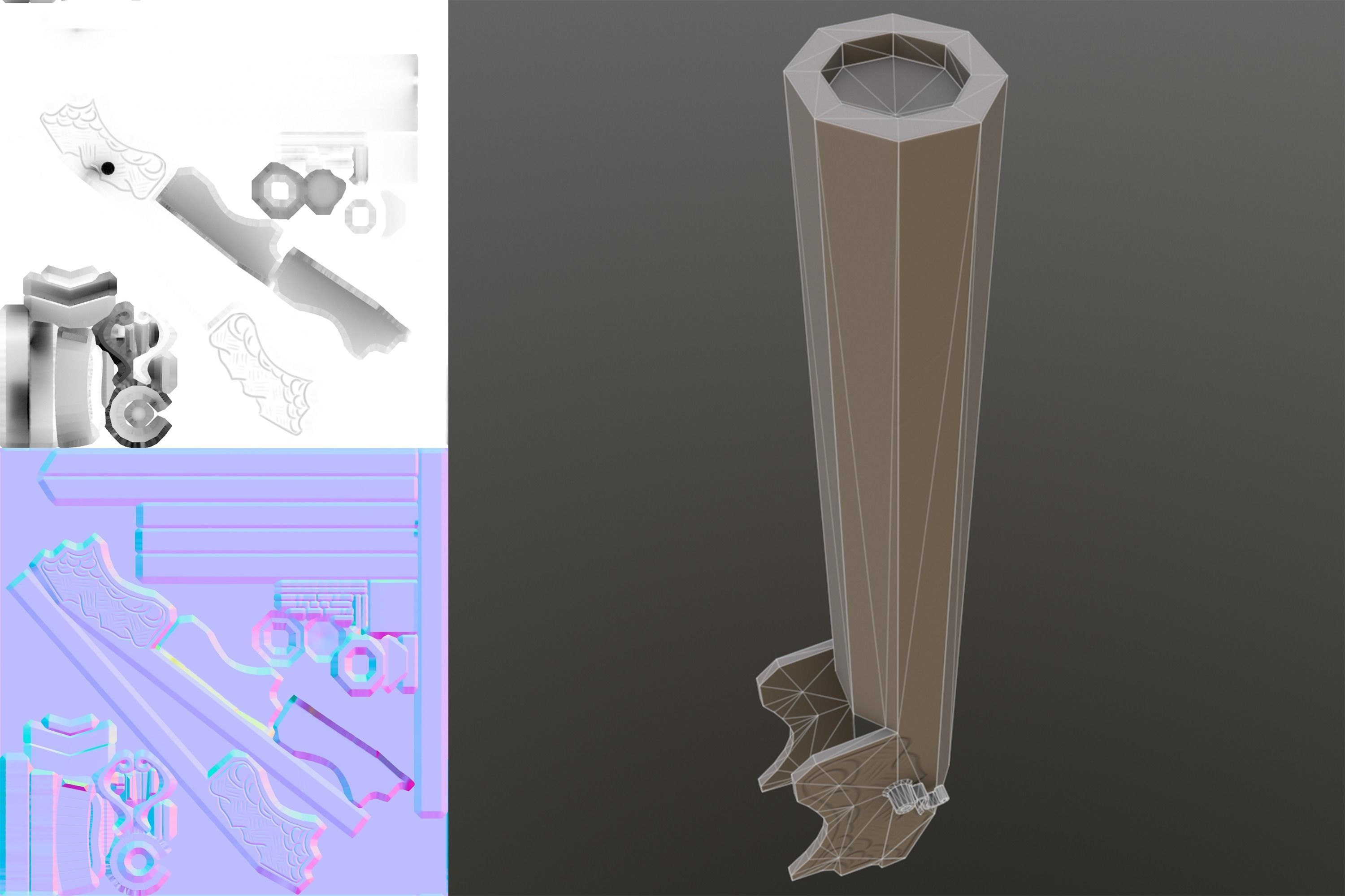 AXE GUN Low-poly 3D model_12