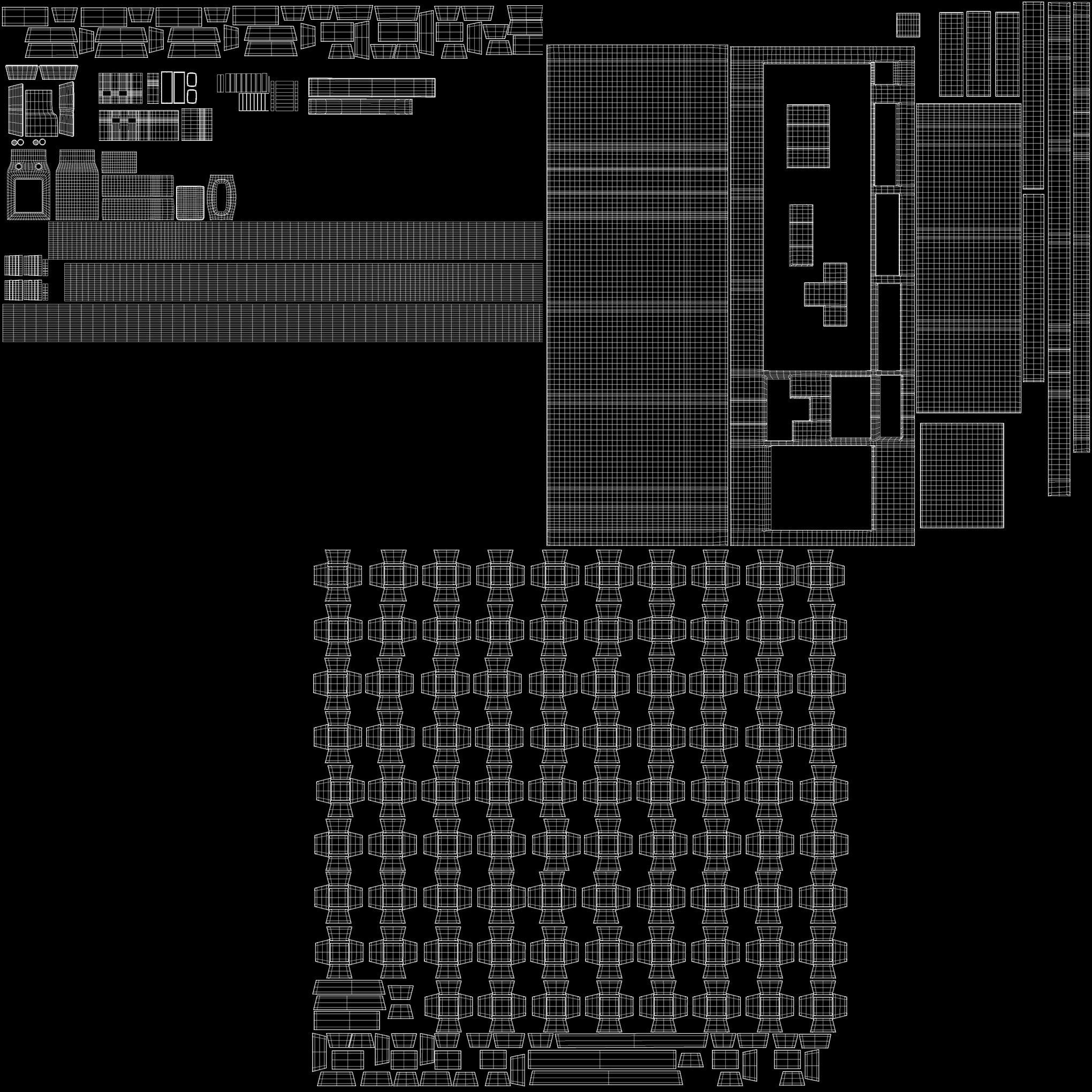 Green rgb pc keyboard 3D model_11