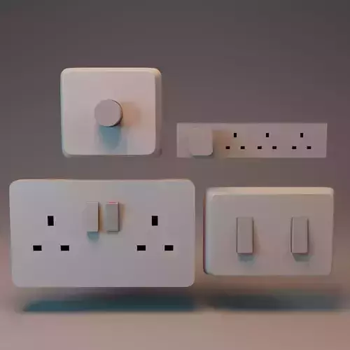 United Kingdom socket and switch