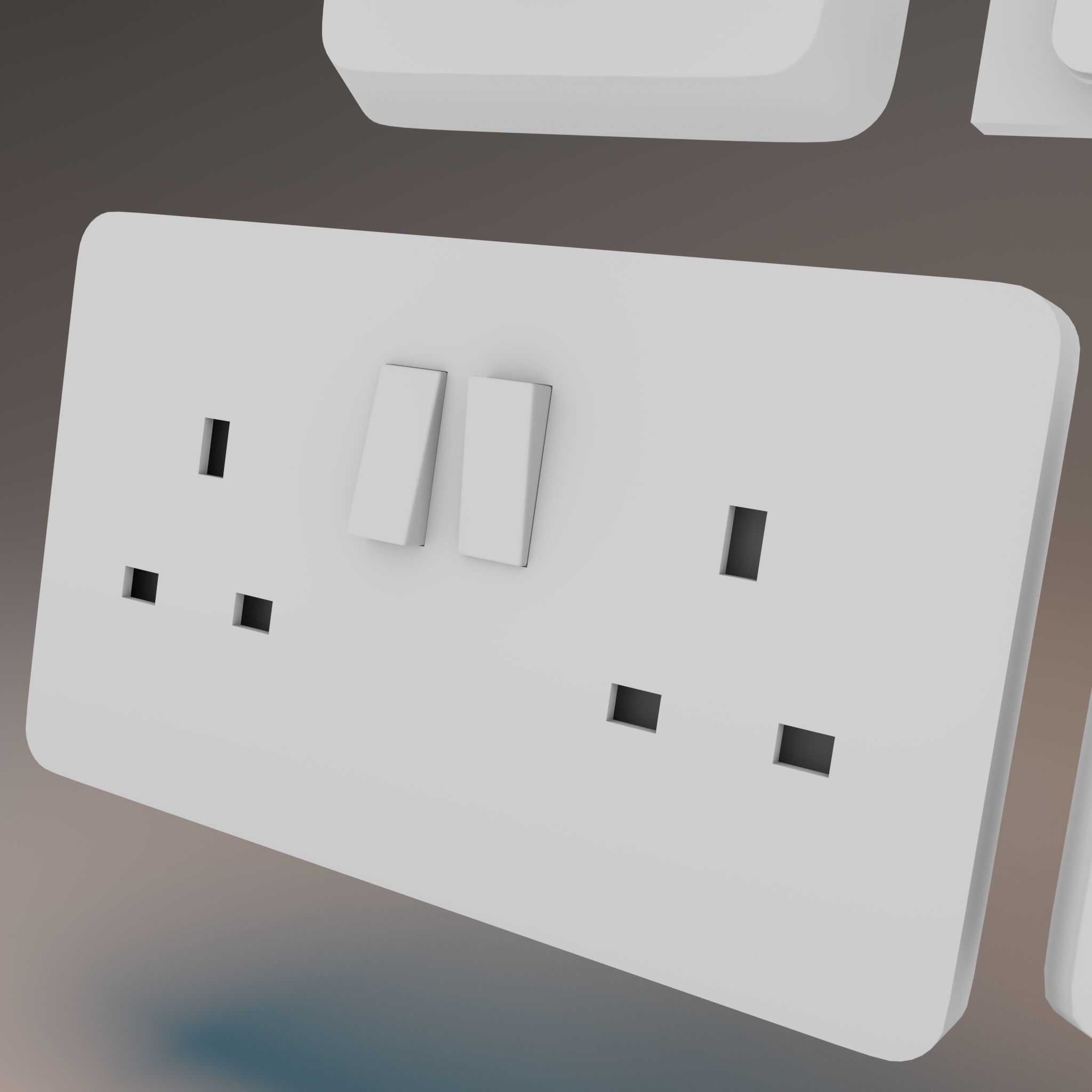 United Kingdom socket and switch 3D model_6
