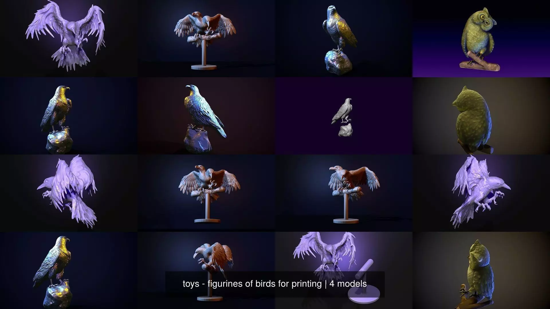 toys - figurines of birds for printing 3D Model Collection_0