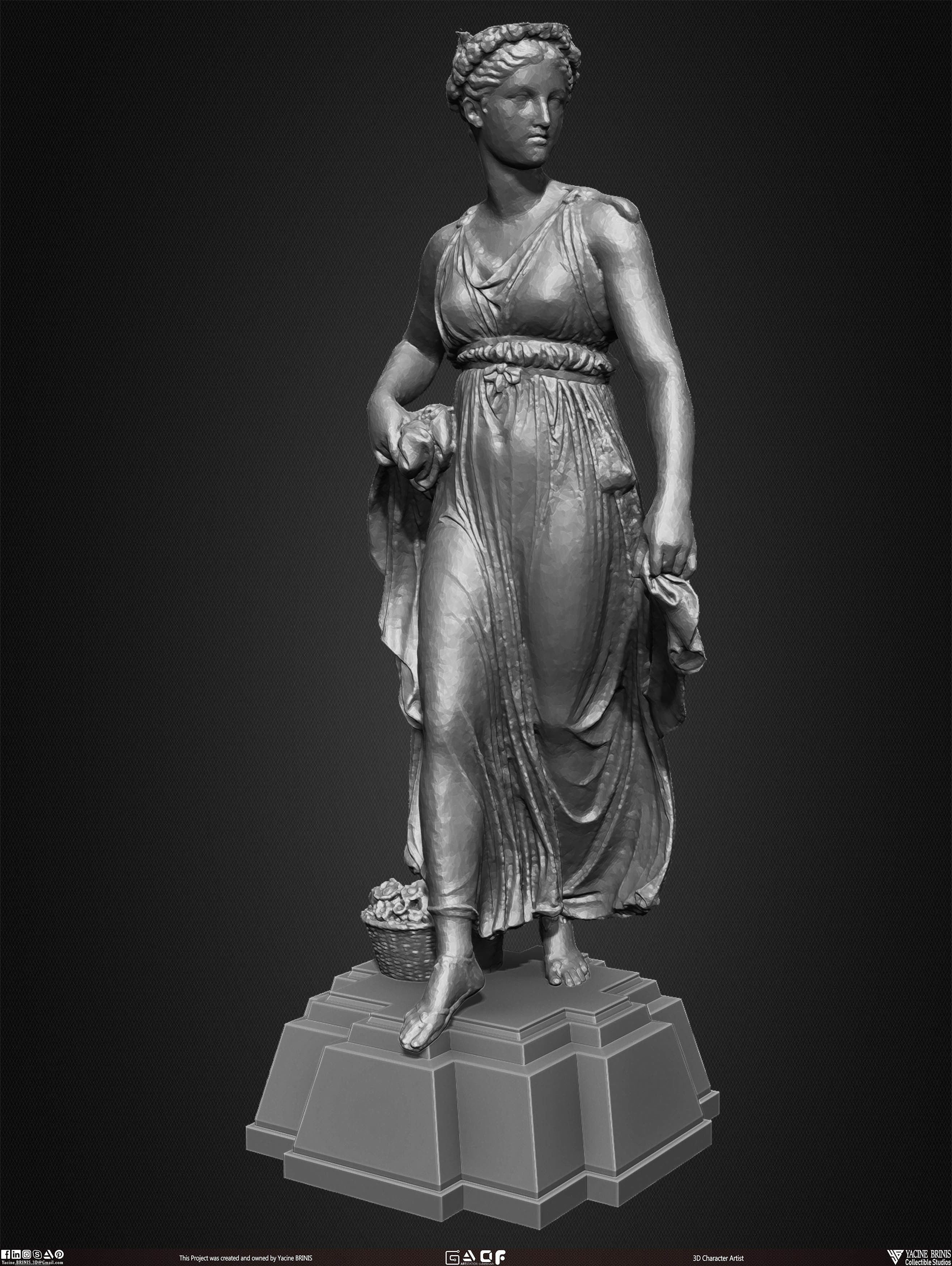 20 Statues Kitbash Vol 02 Low-poly 3D model_6
