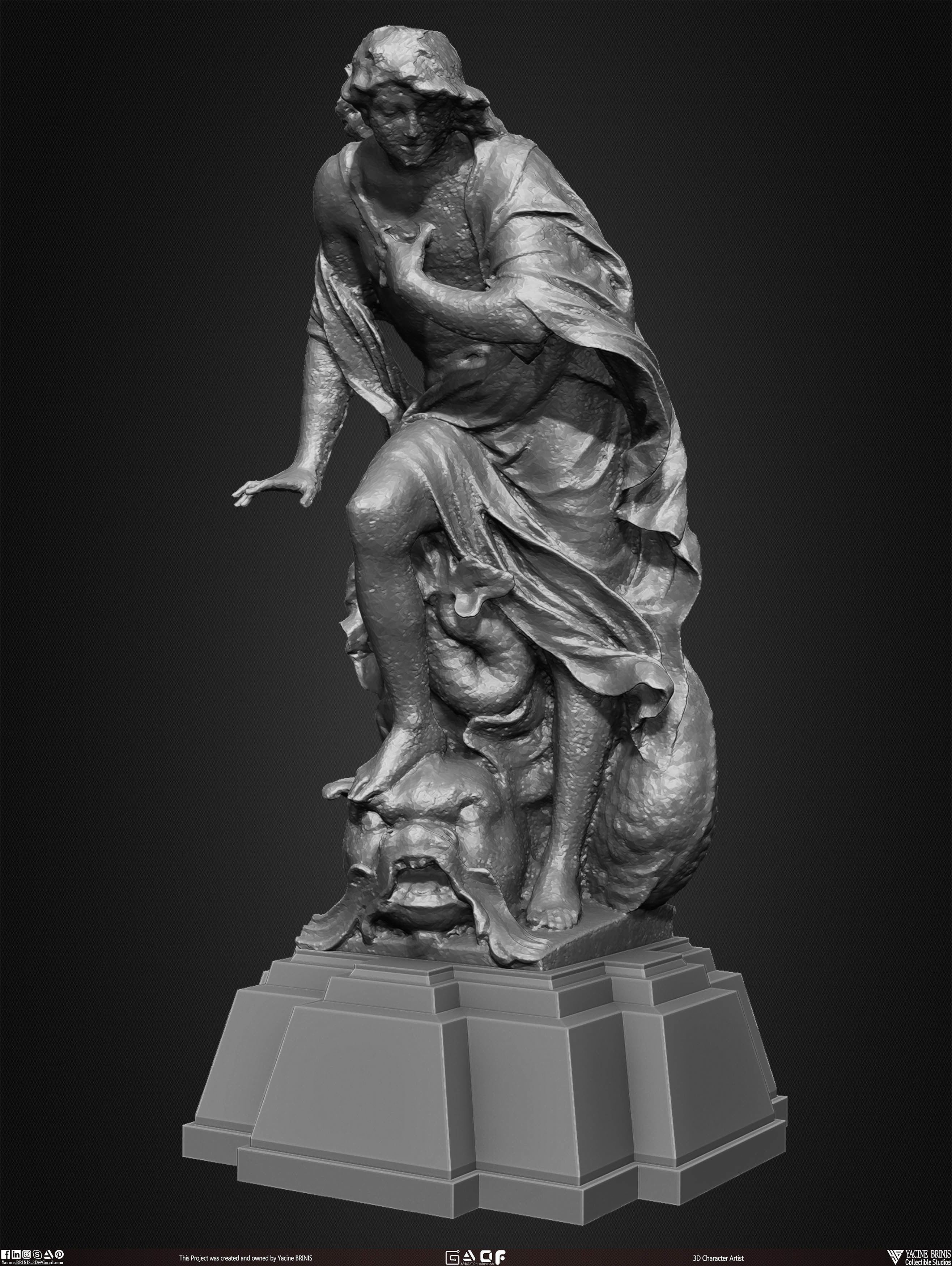 20 Statues Kitbash Vol 02 Low-poly 3D model_18