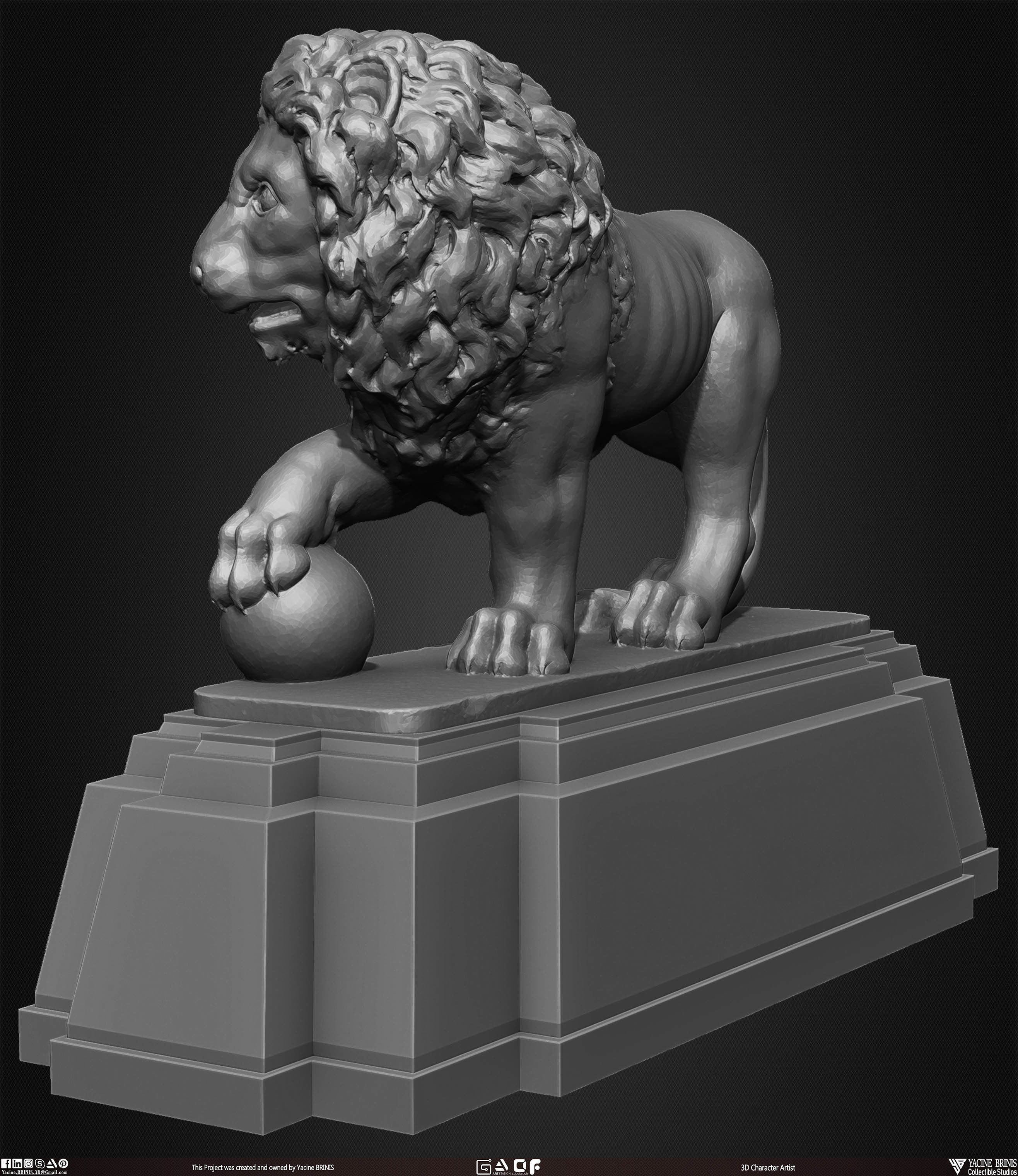 20 Statues Kitbash Vol 02 Low-poly 3D model_23