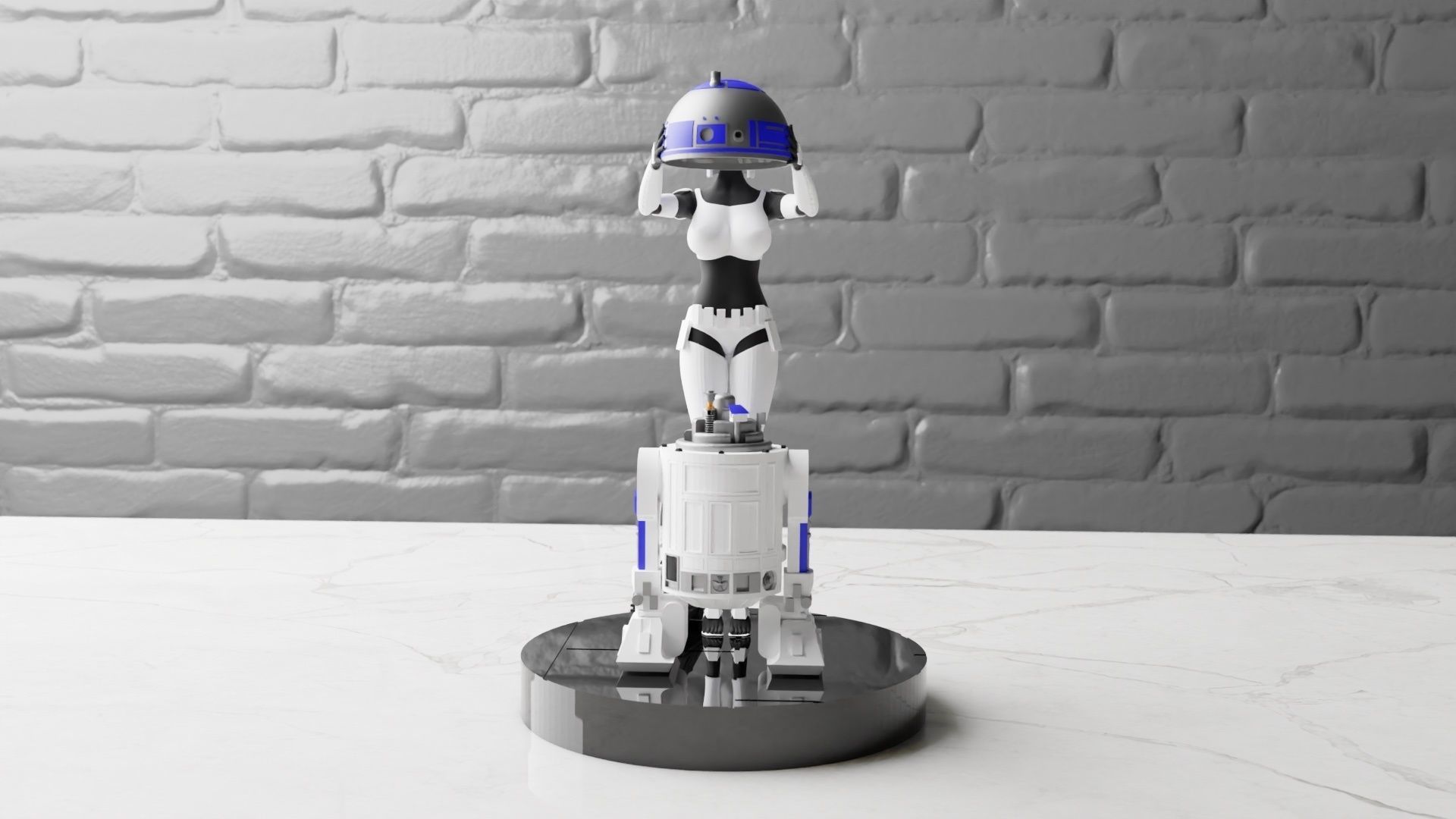 R2-D2 vs Stormtrooper 3D print model_4