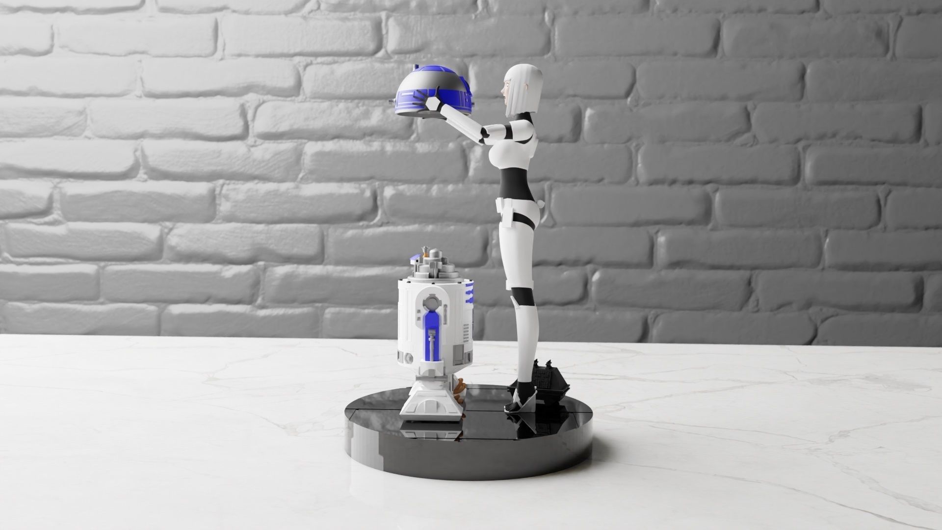 R2-D2 vs Stormtrooper 3D print model_1