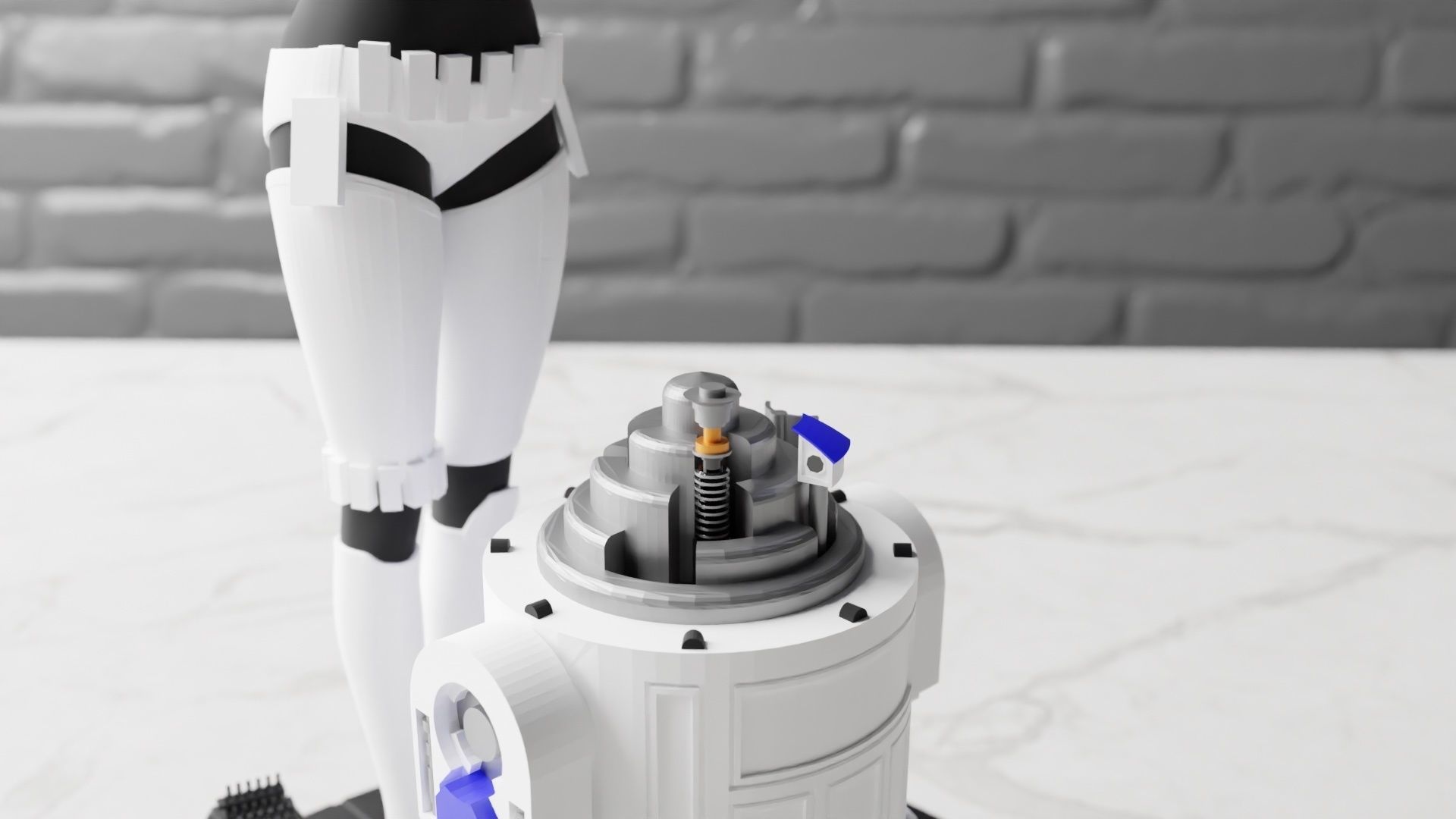 R2-D2 vs Stormtrooper 3D print model_2