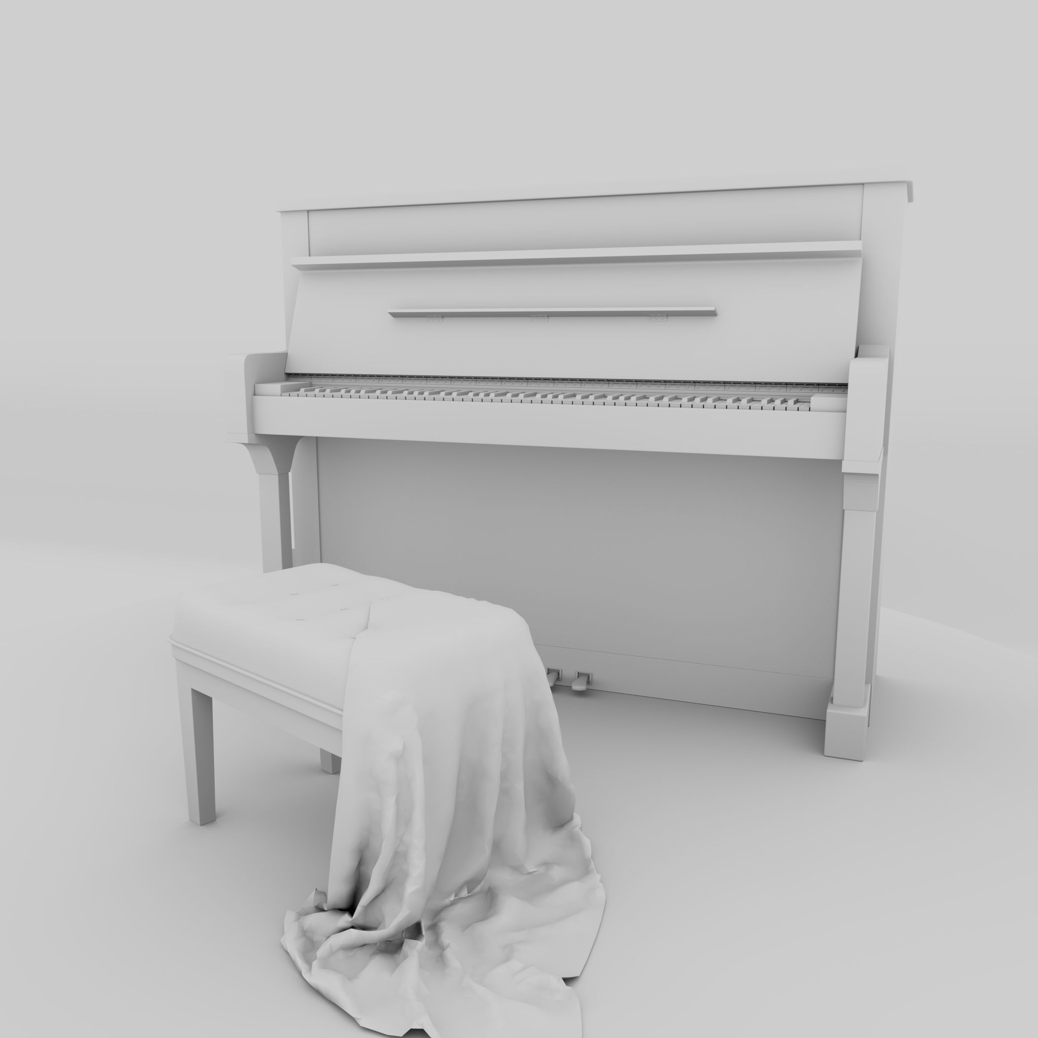 Piano and stool 3D model_6