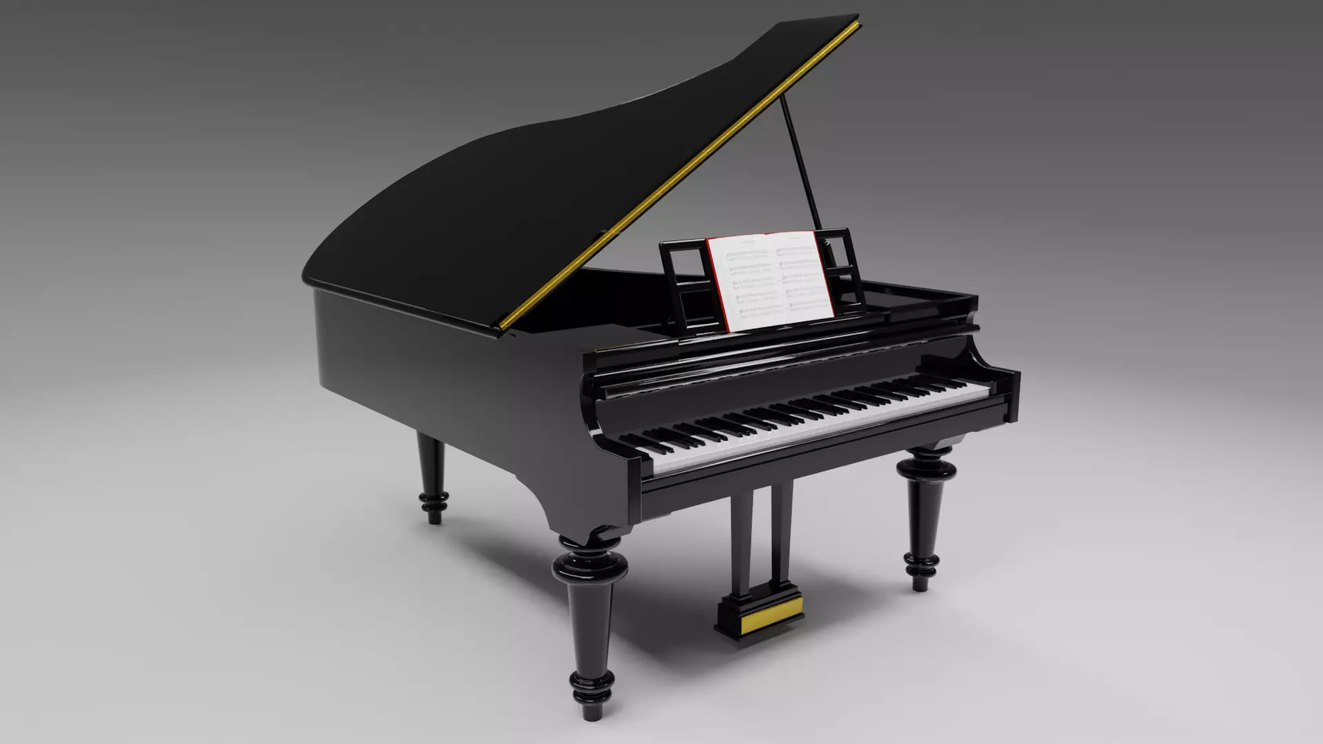 Grand Piano 3D model_0