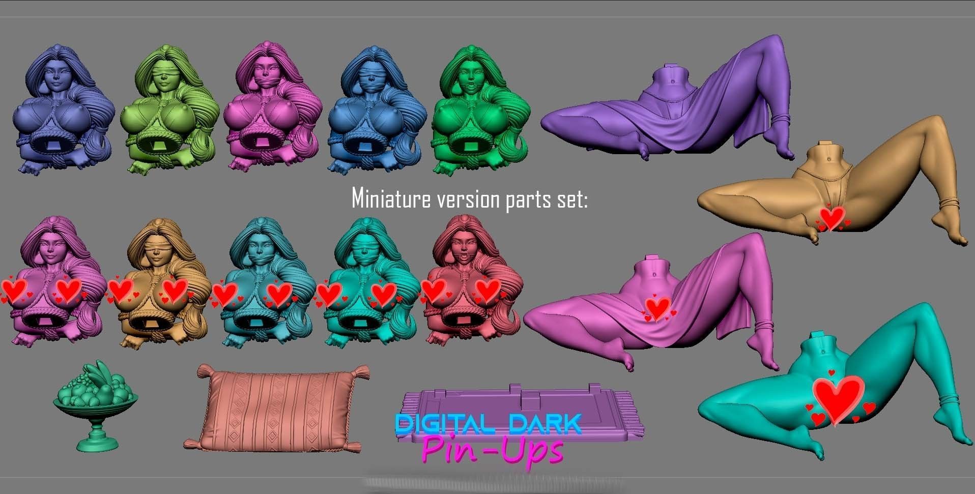 Jasmine from Alladin with NSFW version and Miniatures 77mm 3D print model_20