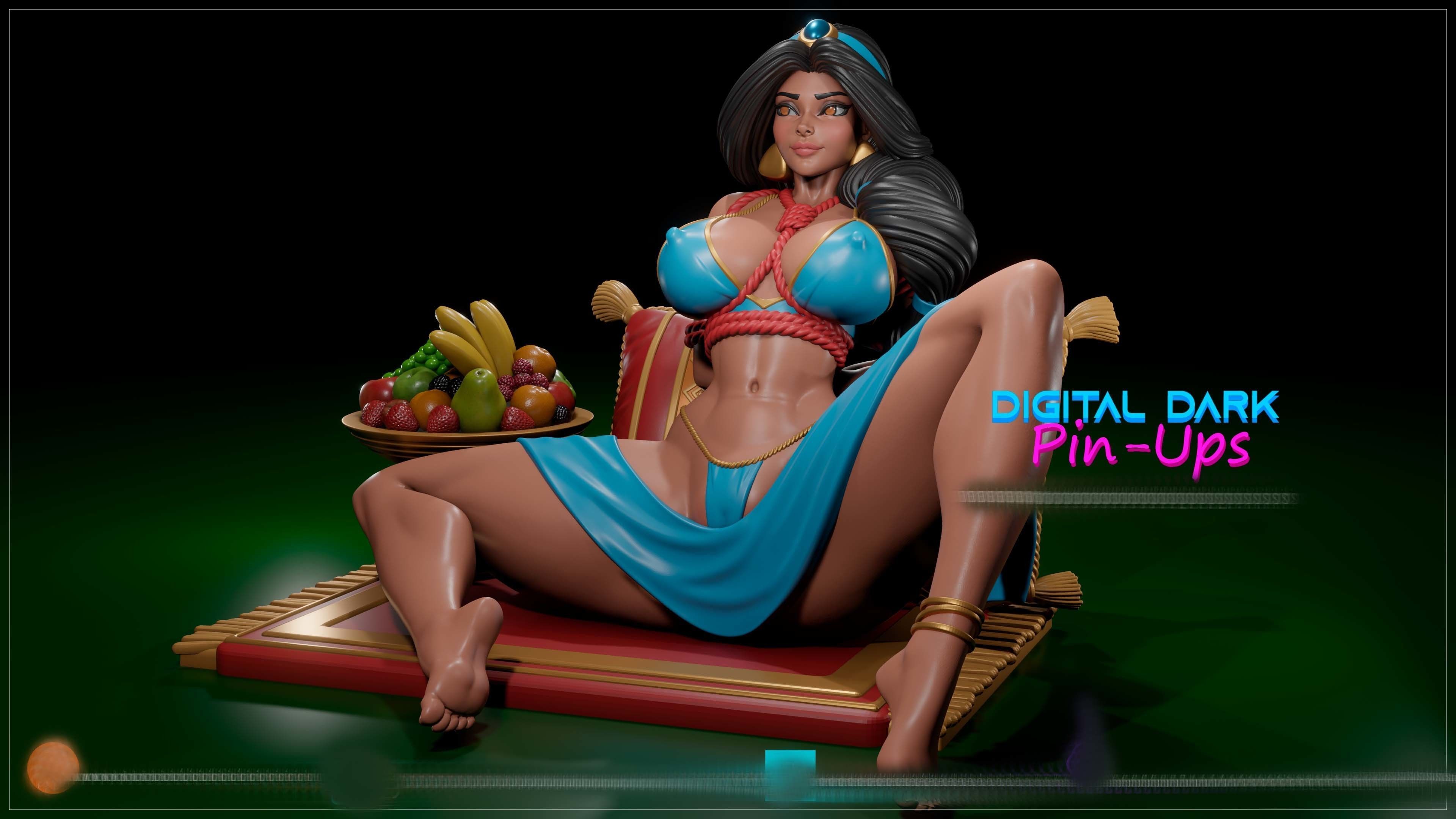 Jasmine from Alladin with NSFW version and Miniatures 77mm 3D print model_5