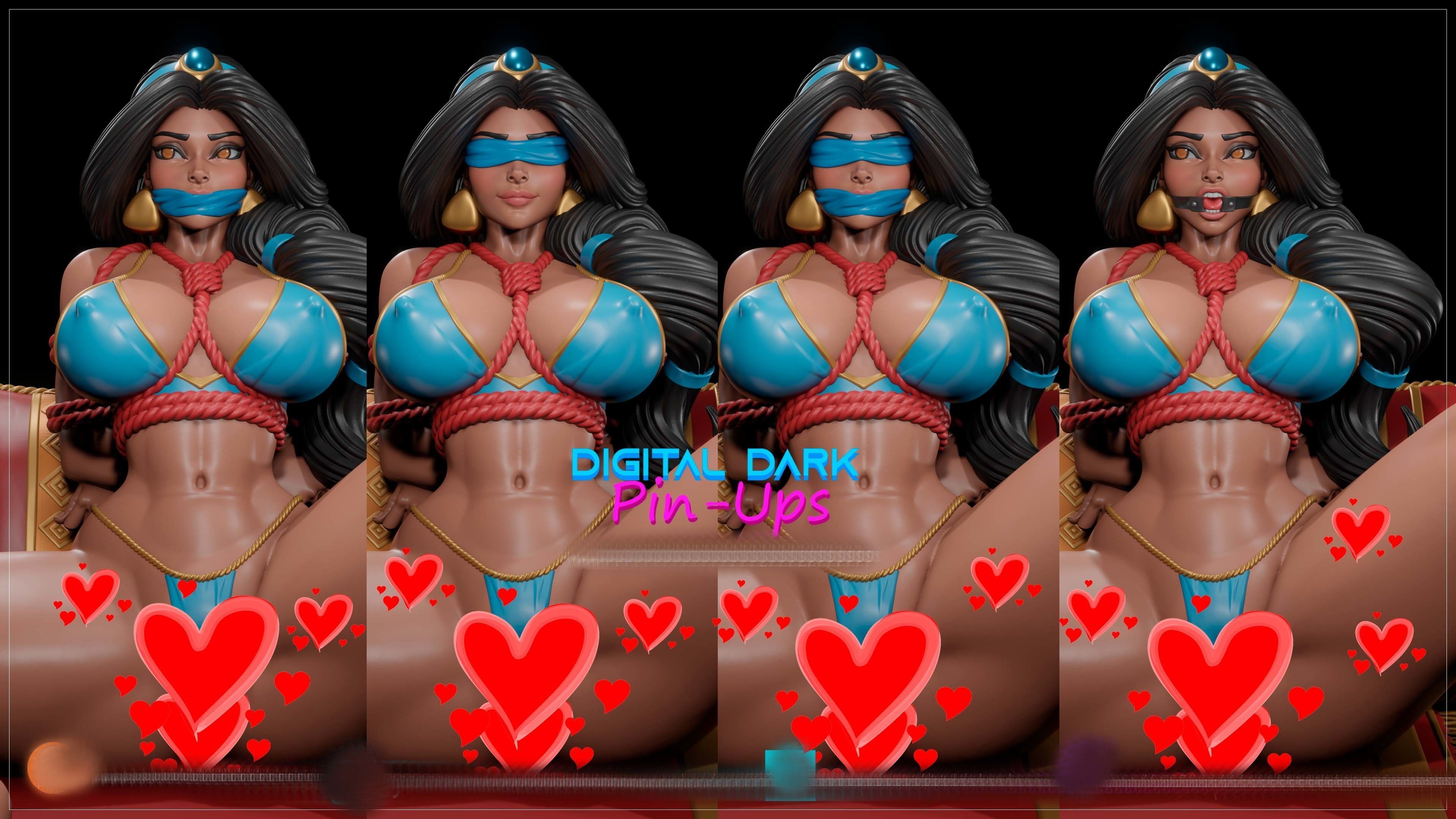 Jasmine from Alladin with NSFW version and Miniatures 77mm 3D print model_6