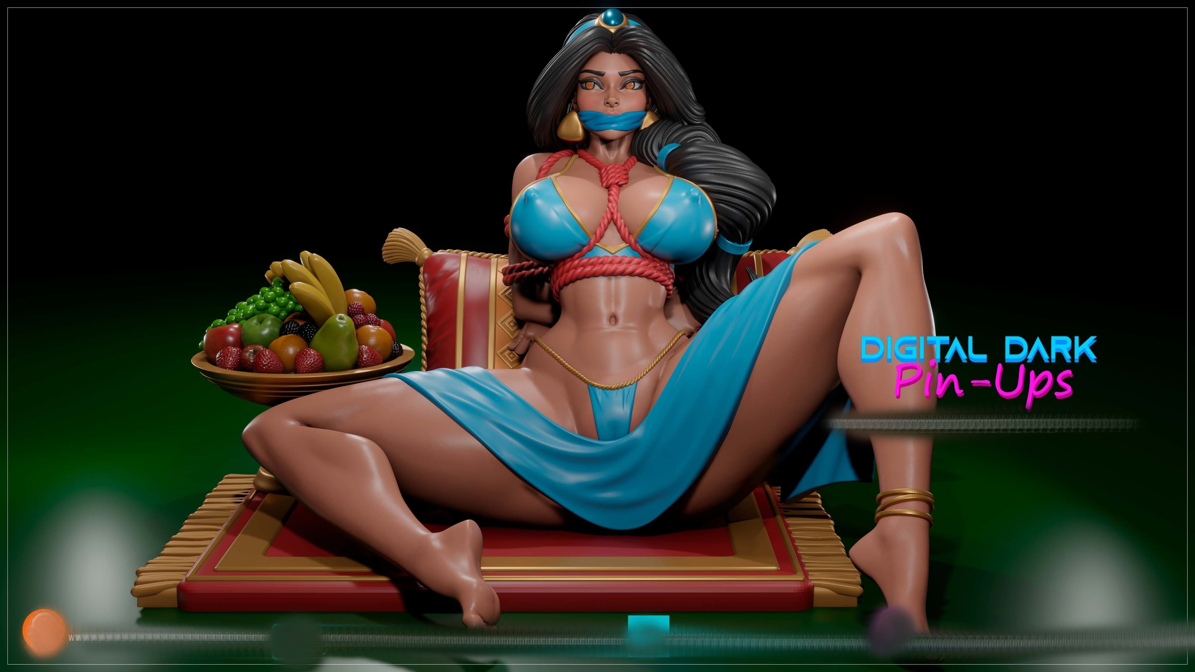 Jasmine from Alladin with NSFW version and Miniatures 77mm 3D print model_10