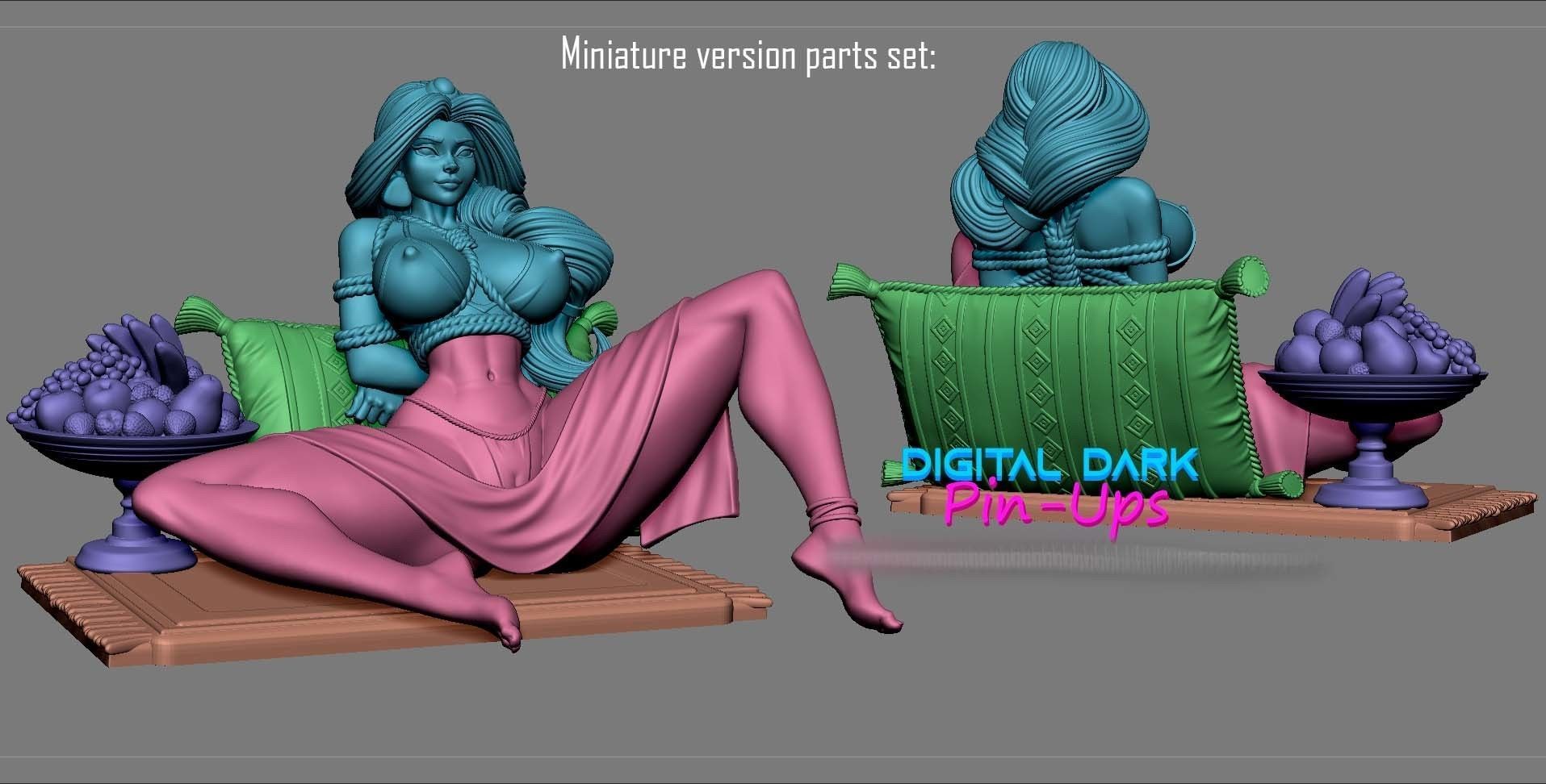 Jasmine from Alladin with NSFW version and Miniatures 77mm 3D print model_19