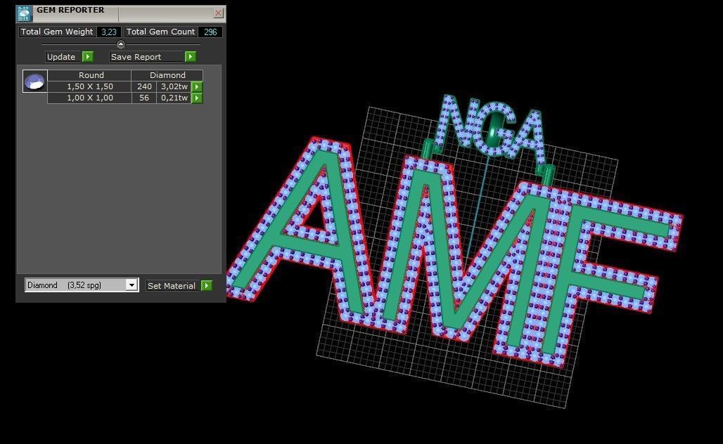 Model 721 AMF Name Logo Diamond Pendant 3D print model_12