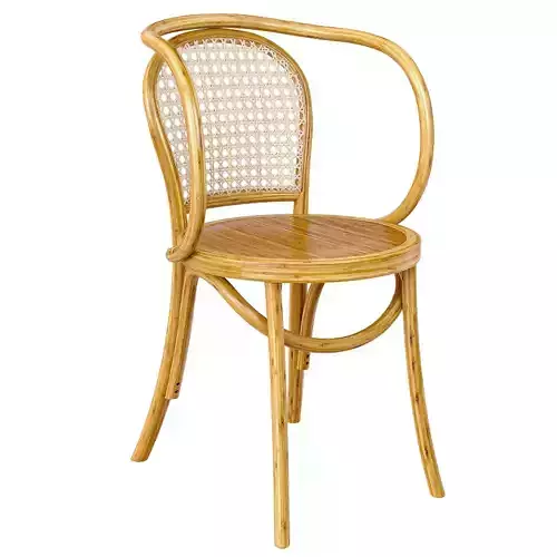  Wooden Round Chair With Rattan