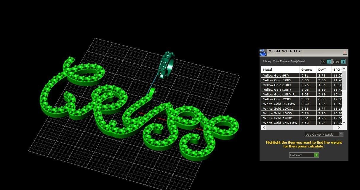 Model 723 Cryss Name Plate Diamond Pendant 3D print model_10