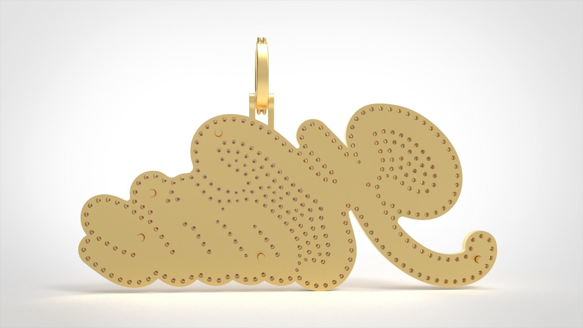 Model 724 Katie Name Plate Diamond Pendant 3D print model_4