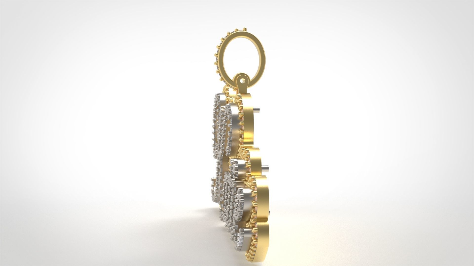 Model 724 Katie Name Plate Diamond Pendant 3D print model_10