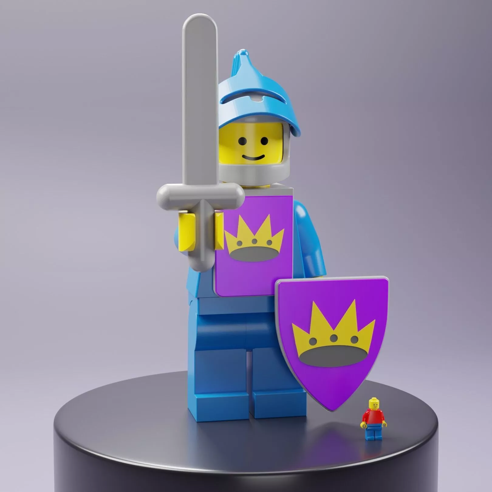Classic Lego Knight Maxifig - Fully Articulated 3D print model
