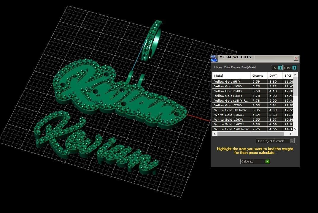 Model 729 Kevian Name Plate  Diamond Pendant 3D print model_11