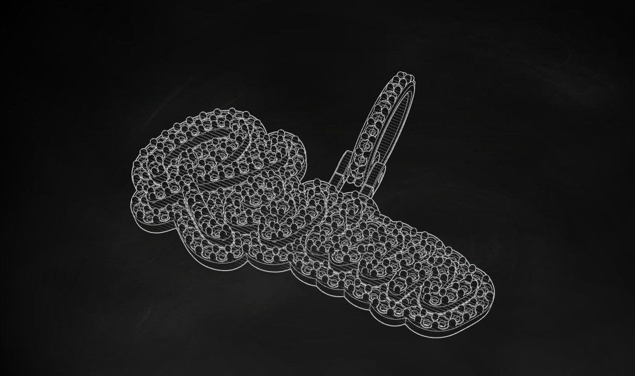 Model 729 Kevian Name Plate  Diamond Pendant 3D print model_9