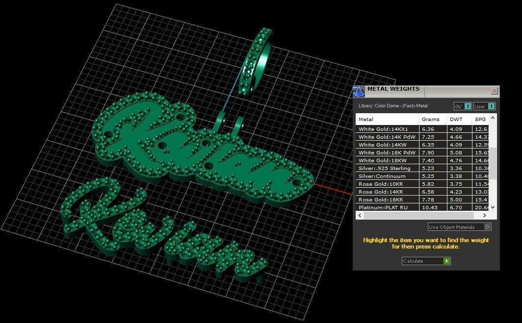 Model 729 Kevian Name Plate  Diamond Pendant 3D print model_10