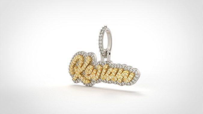 Model 729 Kevian Name Plate  Diamond Pendant 3D print model