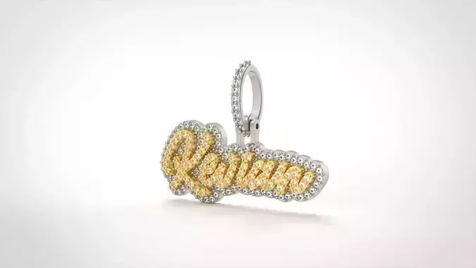 Model 729 Kevian Name Plate  Diamond Pendant 3D print model