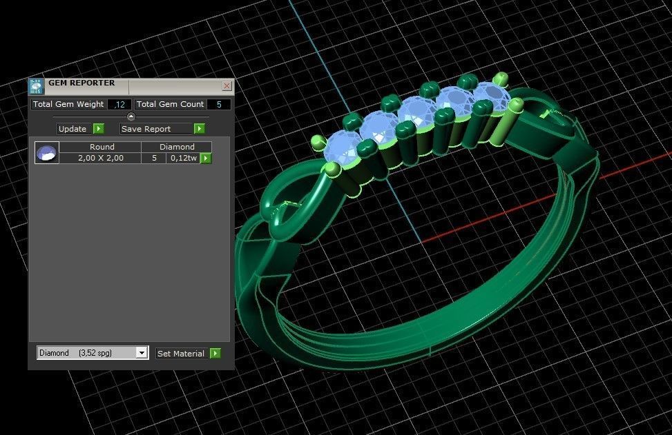 Model 731 8 US Size Ring Diamond 3D print model_13