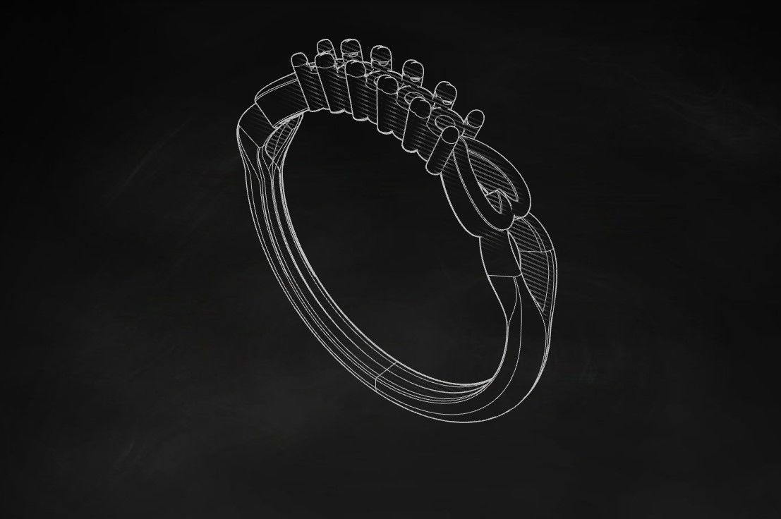 Model 731 8 US Size Ring Diamond 3D print model_10